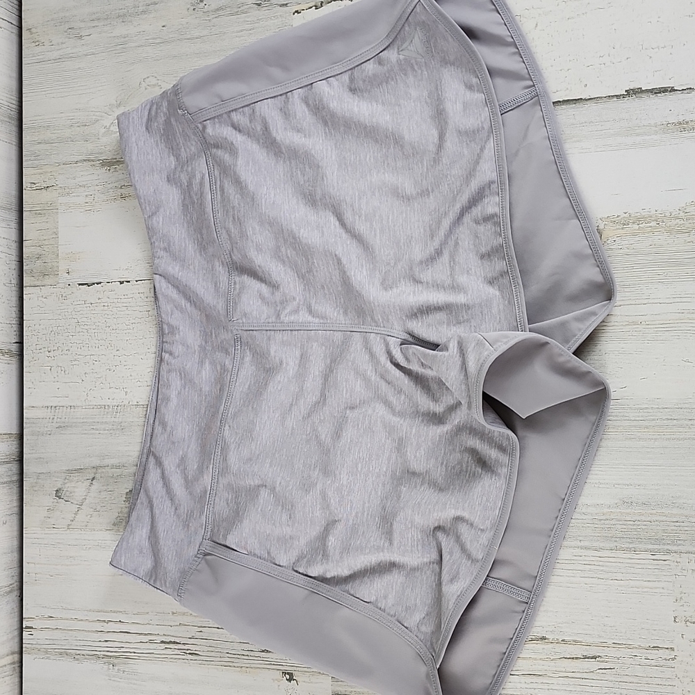 Reebok heather gray athletic running workout shorts built-in brief Size Medium